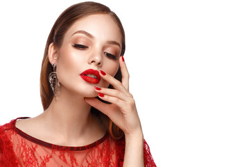 Discover amazing options of stunning prom nails for red dress